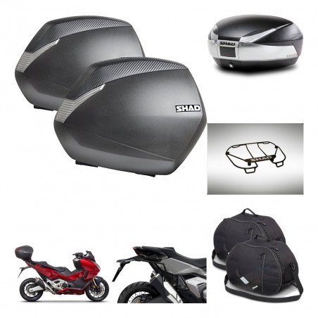 SHAD SH48 trunk + mounting bracket SH36 suitcases accessories TITANIUM PREMIUM KIT-481354