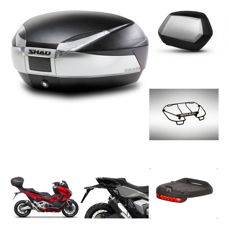 SHAD Maletas SH35 PREMIUM + soporte montaje baul SH48 accesorios TITANIUM KIT-481362