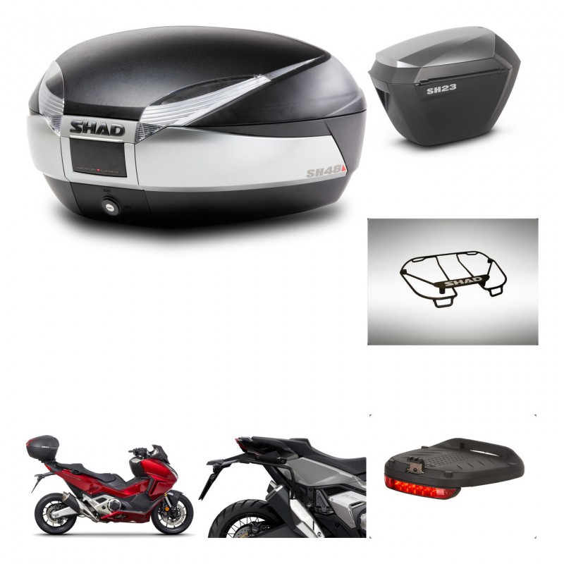 SHAD Maletas sh23 alu + soporte montaje baul SH48 accesorios TITANIUM PREMIUM KIT-481364