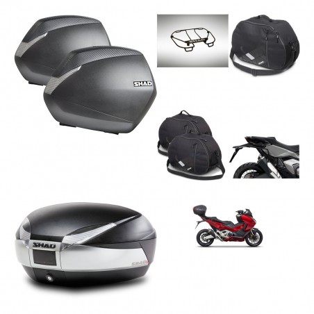 SHAD SH48 trunk + mounting bracket SH36 suitcases accessories TITANIUM PREMIUM KIT-481366