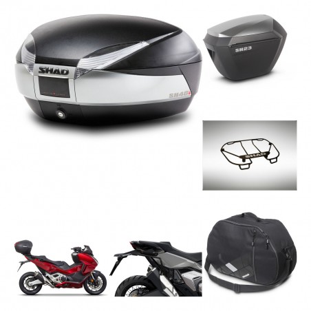 SHAD Maletas sh23 alu + soporte montaje baul SH48 accesorios TITANIUM PREMIUM KIT-481370