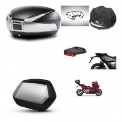 SHAD Maletas SH35 PREMIUM + soporte montaje baul SH48 accesorios TITANIUM KIT-481374