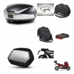 SHAD Maletas SH35 PREMIUM + soporte montaje baul SH48 accesorios TITANIUM KIT-481375