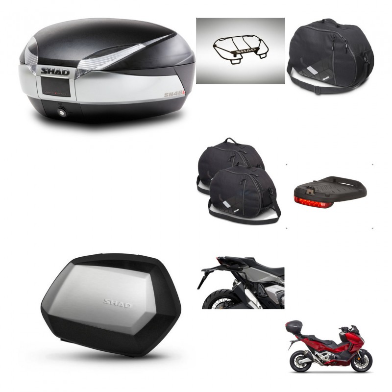 SHAD Maletas SH35 PREMIUM + soporte montaje baul SH48 accesorios TITANIUM KIT-481375