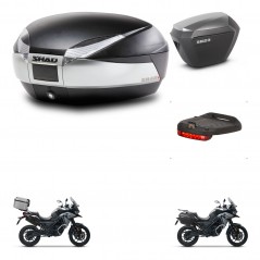 SHAD SH23 alu suitcases + mounting bracket SH48 trunk accessories TITANIUM PREMIUM KIT-481388