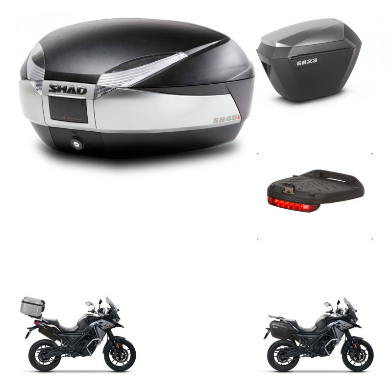 SHAD Maletas sh23 alu + soporte montaje baul SH48 accesorios TITANIUM PREMIUM KIT-481388