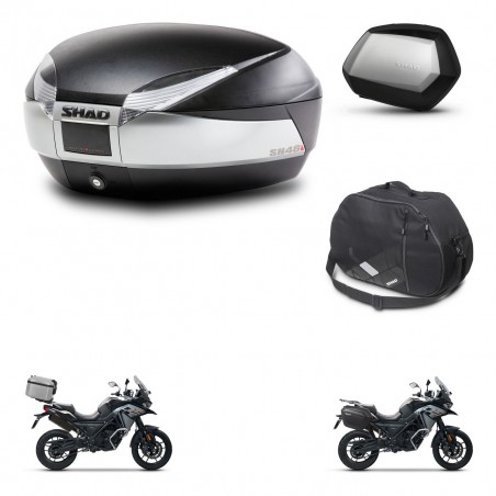 SHAD SH35 PREMIUM suitcases + mounting bracket SH48 trunk accessories TITANIUM KIT-481392