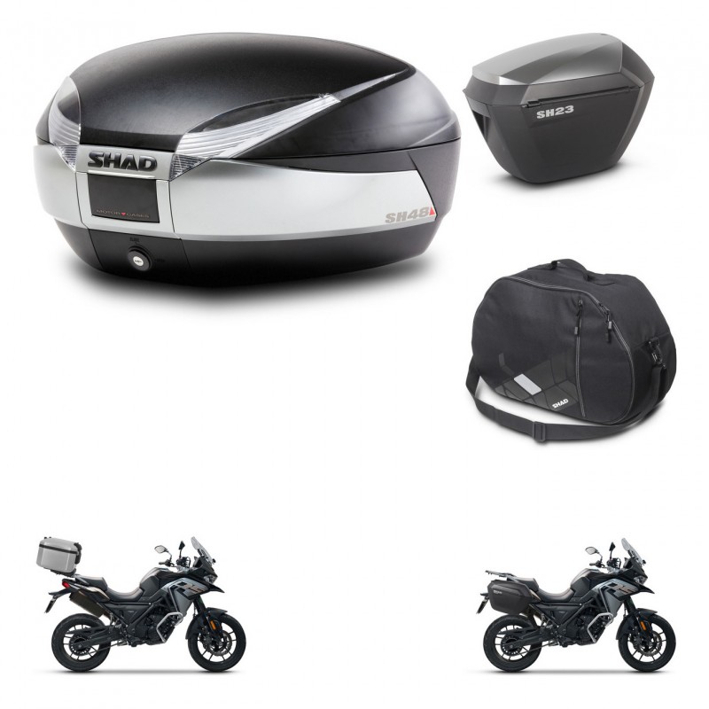 SHAD Maletas sh23 alu + soporte montaje baul SH48 accesorios TITANIUM PREMIUM KIT-481394