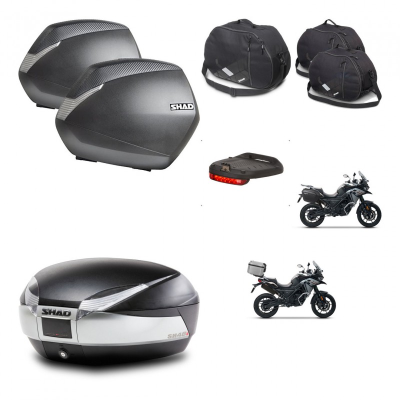 SHAD SH48 trunk + mounting bracket SH36 suitcases accessories TITANIUM PREMIUM KIT-481396