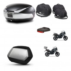 SHAD Maletas SH35 PREMIUM + soporte montaje baul SH48 accesorios TITANIUM KIT-481399