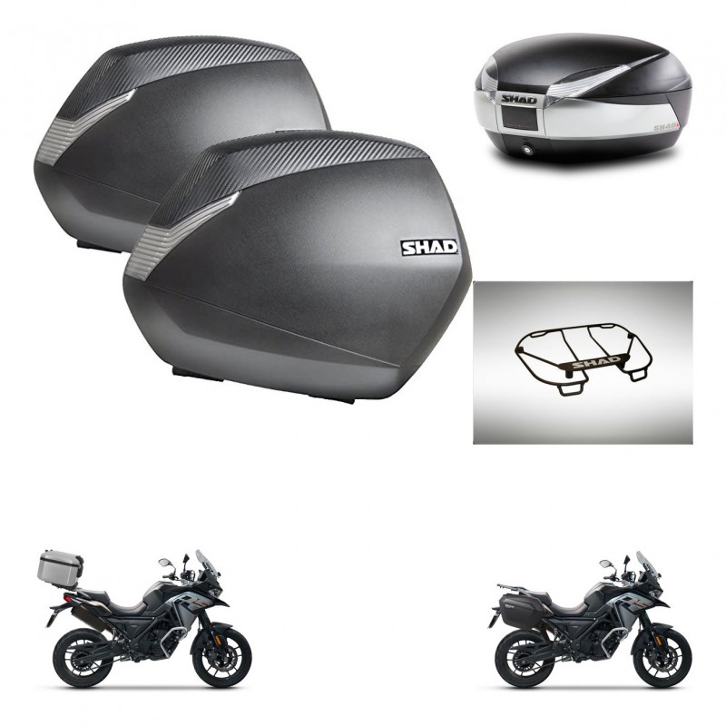 SHAD SH48 trunk + mounting bracket SH36 suitcases accessories TITANIUM PREMIUM KIT-481401