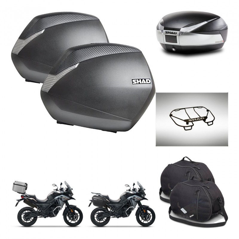 SHAD SH48 trunk + mounting bracket SH36 suitcases accessories TITANIUM PREMIUM KIT-481402