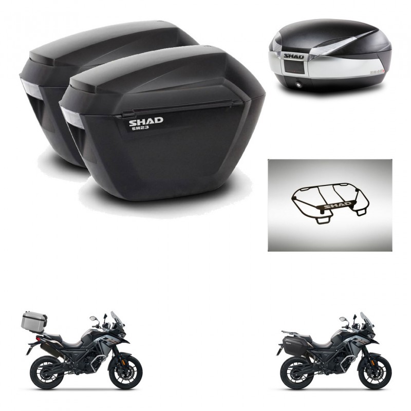SHAD SH48 trunk + mounting bracket sh23 suitcases accessories TITANIUM PREMIUM KIT-481403