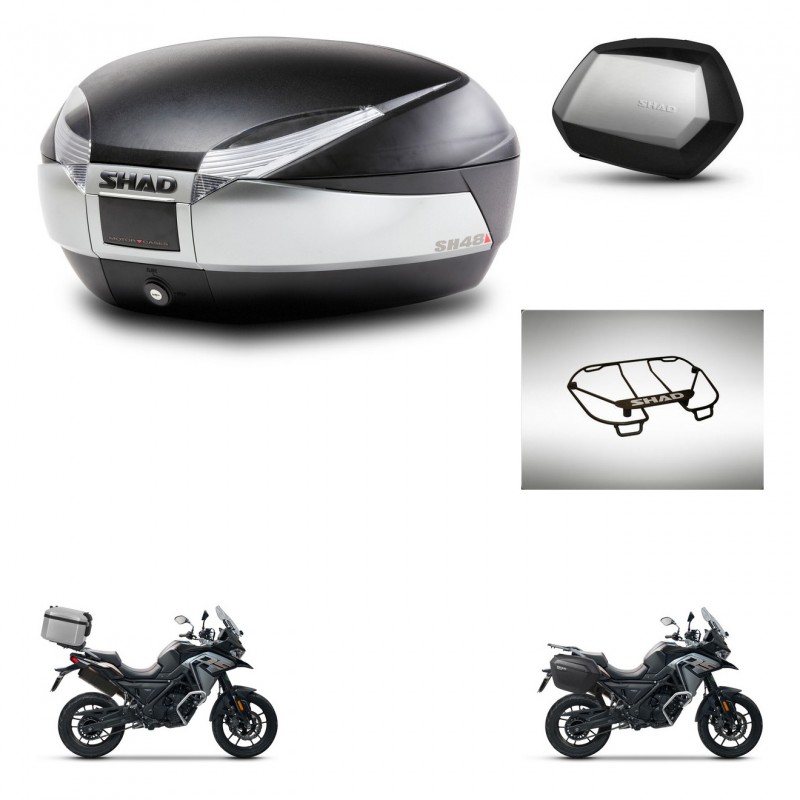 SHAD SH35 PREMIUM suitcases + mounting bracket SH48 trunk accessories TITANIUM KIT-481404