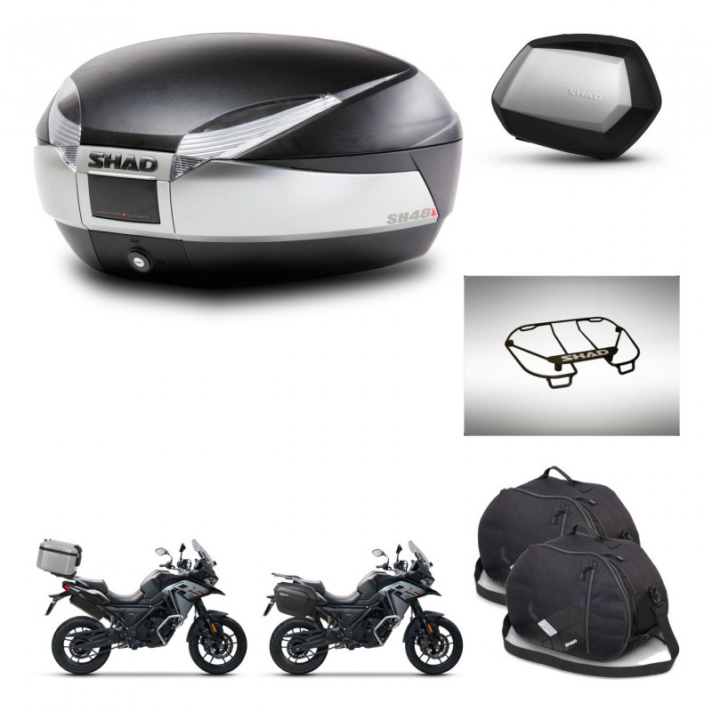 SHAD Maletas SH35 PREMIUM + soporte montaje baul SH48 accesorios TITANIUM KIT-481405