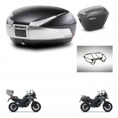 SHAD SH23 alu suitcases + mounting bracket SH48 trunk accessories TITANIUM PREMIUM KIT-481406