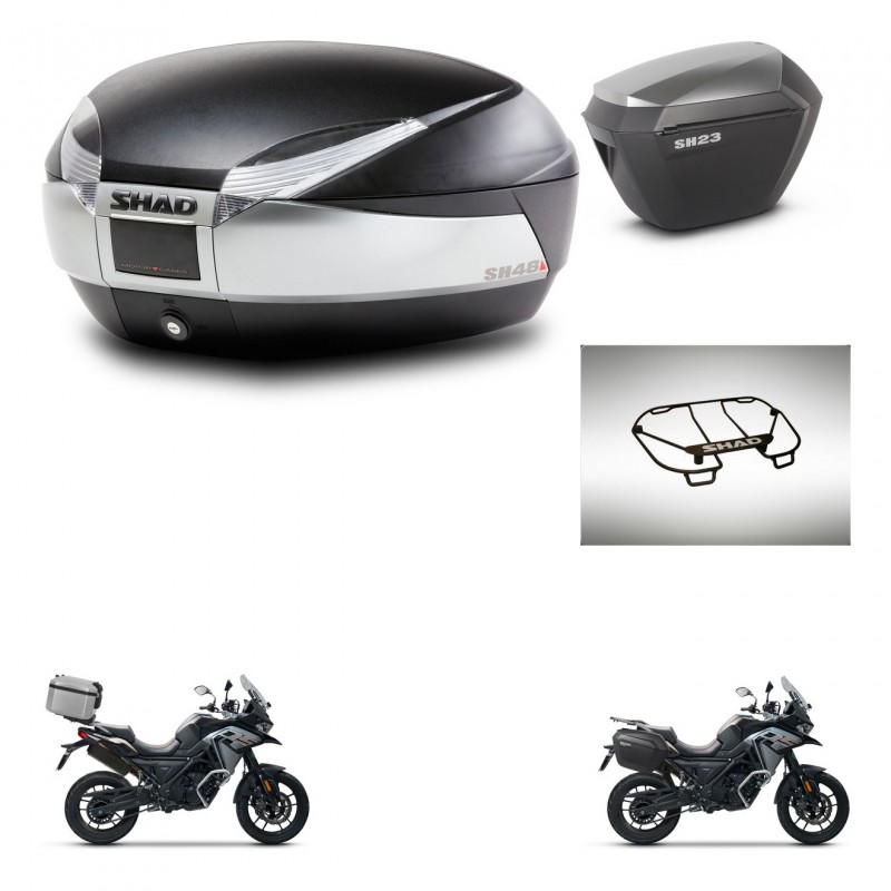SHAD Maletas sh23 alu + soporte montaje baul SH48 accesorios TITANIUM PREMIUM KIT-481406