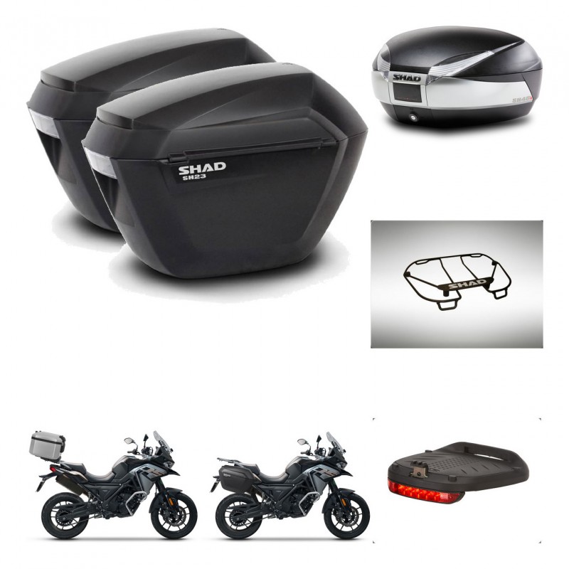 SHAD Baul SH48 + soporte montaje maletas sh23 accesorios TITANIUM PREMIUM KIT-481409