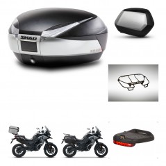 SHAD SH35 PREMIUM suitcases + mounting bracket SH48 trunk accessories TITANIUM KIT-481410