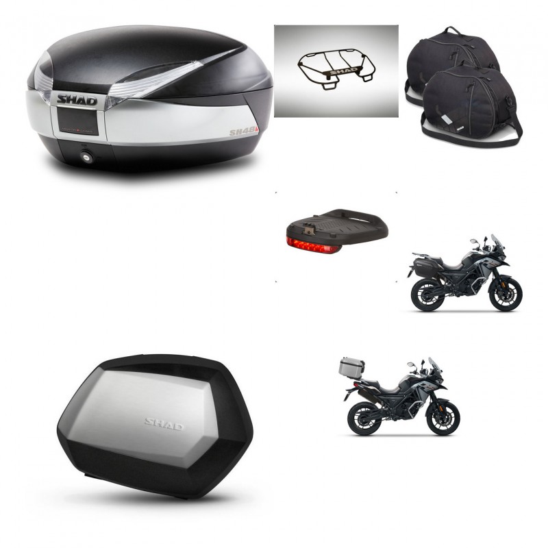 SHAD SH35 PREMIUM suitcases + mounting bracket SH48 trunk accessories TITANIUM KIT-481411