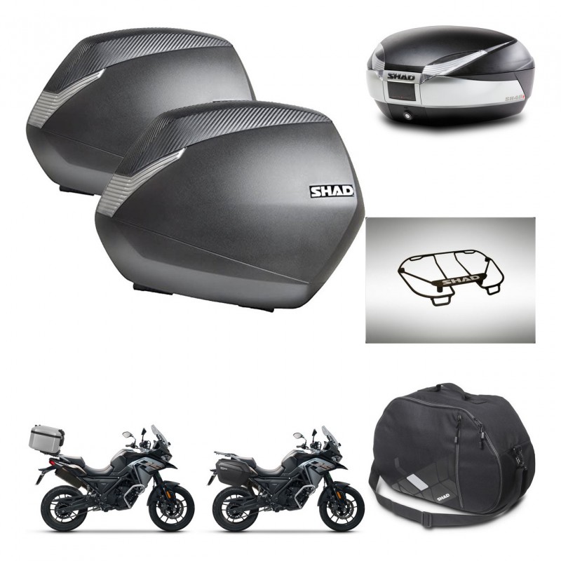 SHAD SH48 trunk + mounting bracket SH36 suitcases accessories TITANIUM PREMIUM KIT-481413