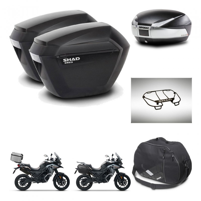 SHAD SH48 trunk + mounting bracket sh23 suitcases accessories TITANIUM PREMIUM KIT-481415