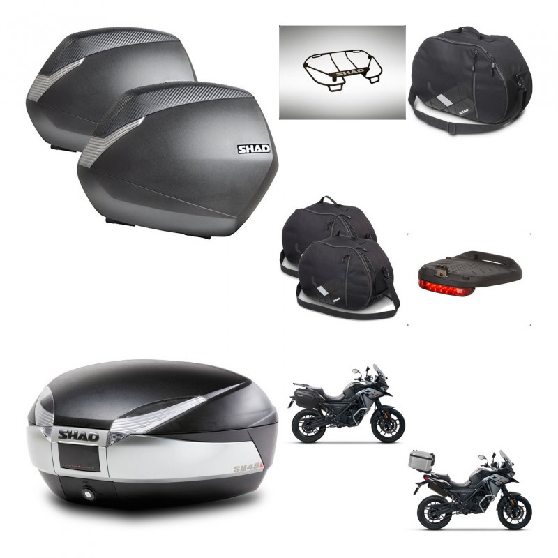 SHAD SH48 trunk + mounting bracket SH36 suitcases accessories TITANIUM PREMIUM KIT-481420