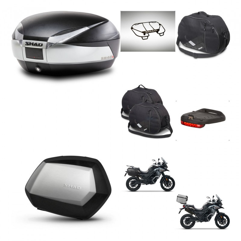 SHAD SH35 PREMIUM suitcases + mounting bracket SH48 trunk accessories TITANIUM KIT-481423