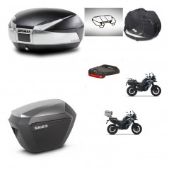 SHAD SH23 alu suitcases + mounting bracket SH48 trunk accessories TITANIUM PREMIUM KIT-481424