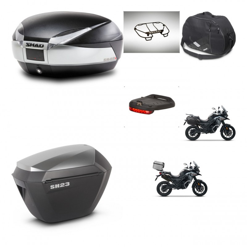 SHAD Maletas sh23 alu + soporte montaje baul SH48 accesorios TITANIUM PREMIUM KIT-481424