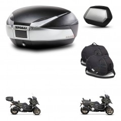SHAD SH35 PREMIUM suitcases + mounting bracket SH48 trunk accessories TITANIUM KIT-481429