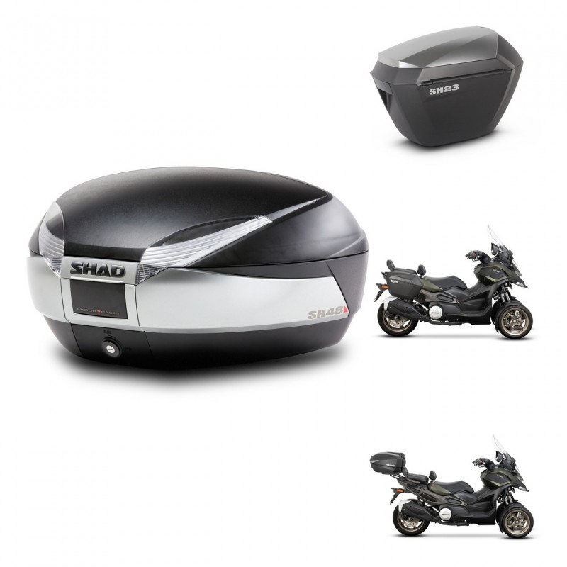 SHAD Maletas sh23 alu + soporte montaje baul SH48 TITANIUM PREMIUM KIT-481430
