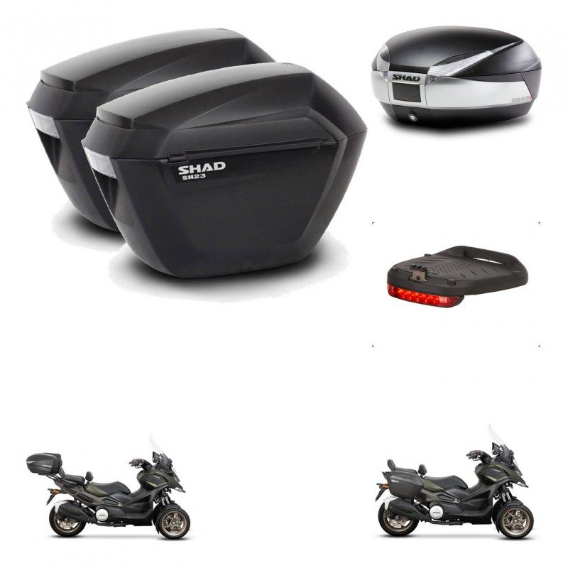 SHAD Baul SH48 + soporte montaje maletas sh23 accesorios TITANIUM PREMIUM KIT-481433