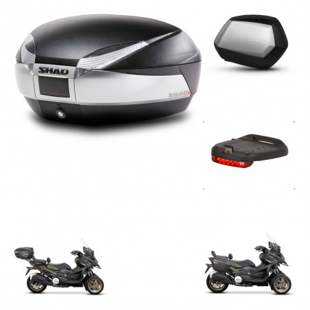 SHAD Maletas SH35 PREMIUM + soporte montaje baul SH48 accesorios TITANIUM KIT-481434