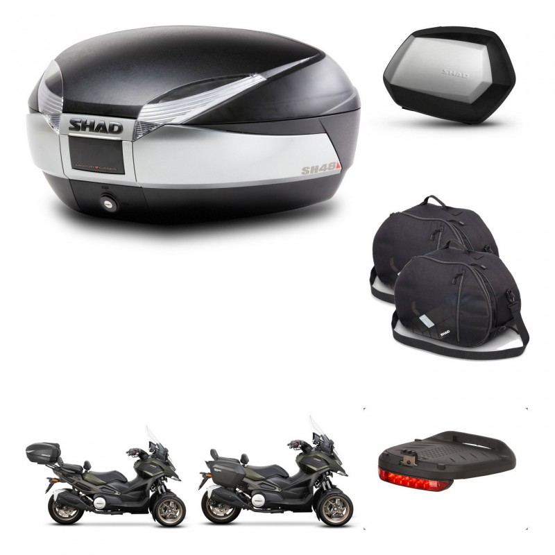 SHAD Maletas SH35 PREMIUM + soporte montaje baul SH48 accesorios TITANIUM KIT-481435