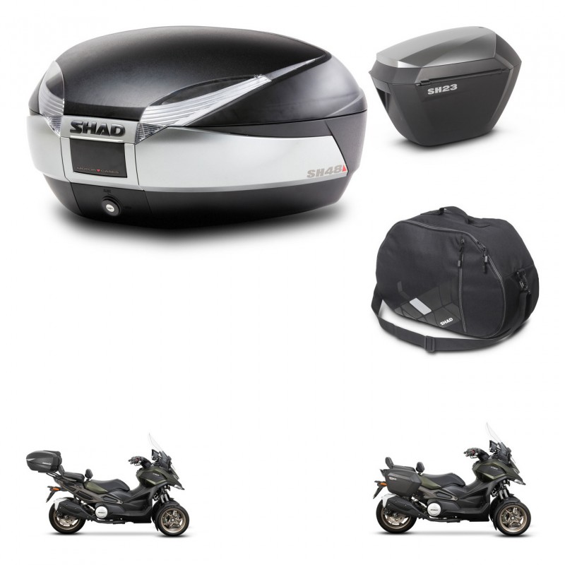 SHAD Maletas sh23 alu + soporte montaje baul SH48 accesorios TITANIUM PREMIUM KIT-481442