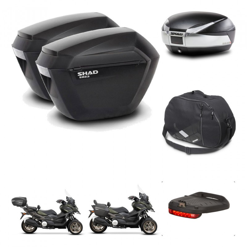 SHAD SH48 trunk + mounting bracket sh23 suitcases accessories TITANIUM PREMIUM KIT-481445