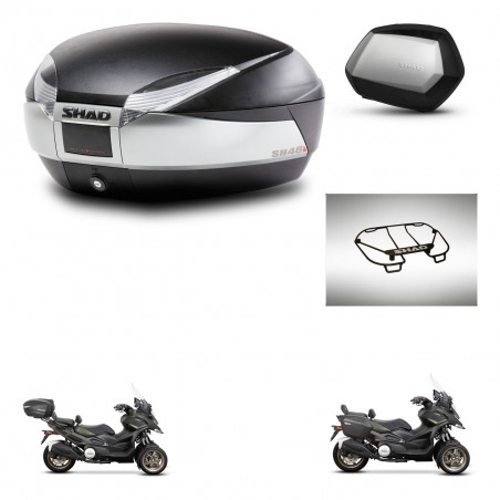 SHAD Maletas SH35 PREMIUM + soporte montaje baul SH48 accesorios TITANIUM KIT-481452