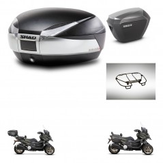 SHAD SH23 alu suitcases + mounting bracket SH48 trunk accessories TITANIUM PREMIUM KIT-481454