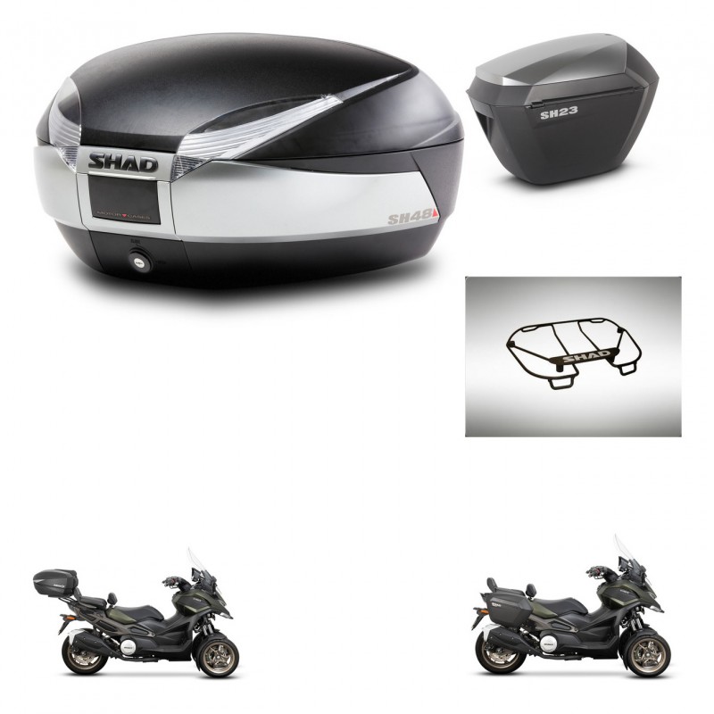 SHAD Maletas sh23 alu + soporte montaje baul SH48 accesorios TITANIUM PREMIUM KIT-481454