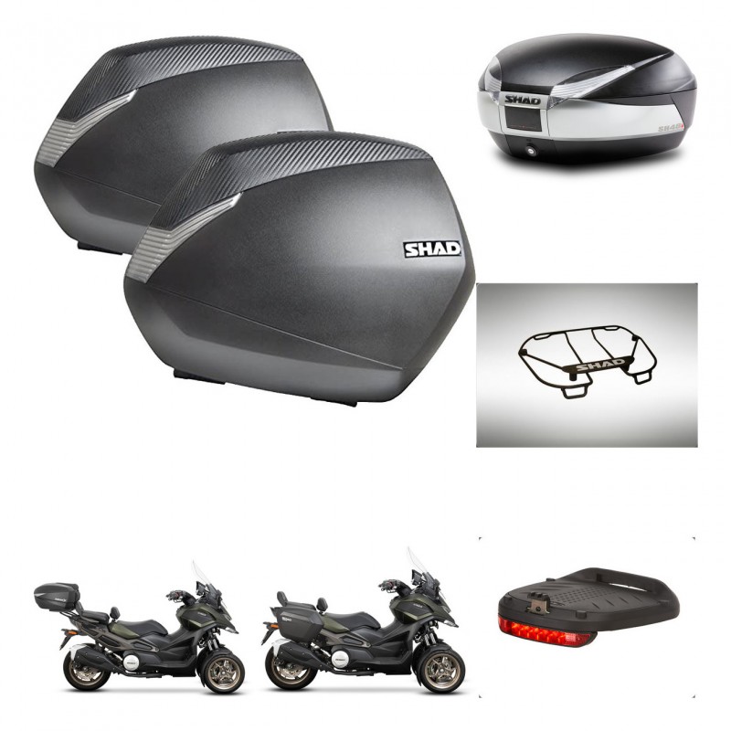SHAD Baul SH48 + soporte montaje maletas SH36 accesorios TITANIUM PREMIUM KIT-481455
