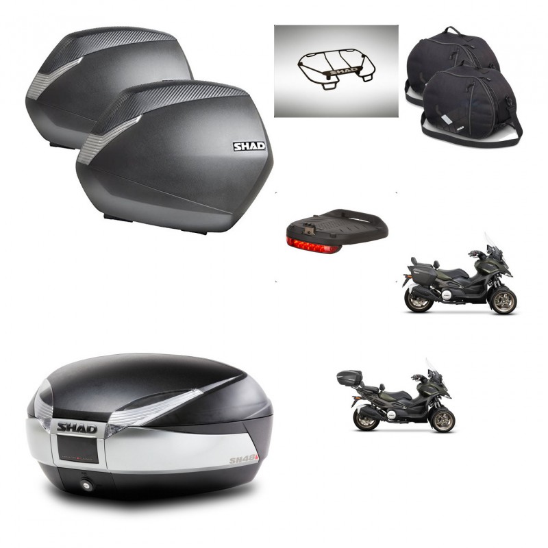 SHAD Baul SH48 + soporte montaje maletas SH36 accesorios TITANIUM PREMIUM KIT-481456