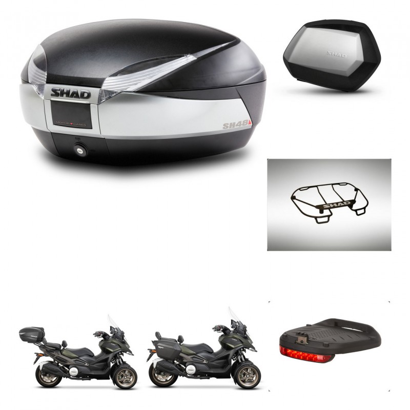 SHAD Maletas SH35 PREMIUM + soporte montaje baul SH48 accesorios TITANIUM KIT-481458