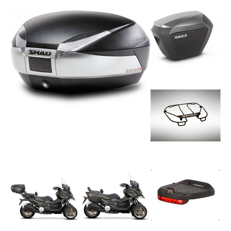SHAD Maletas sh23 alu + soporte montaje baul SH48 accesorios TITANIUM PREMIUM KIT-481460