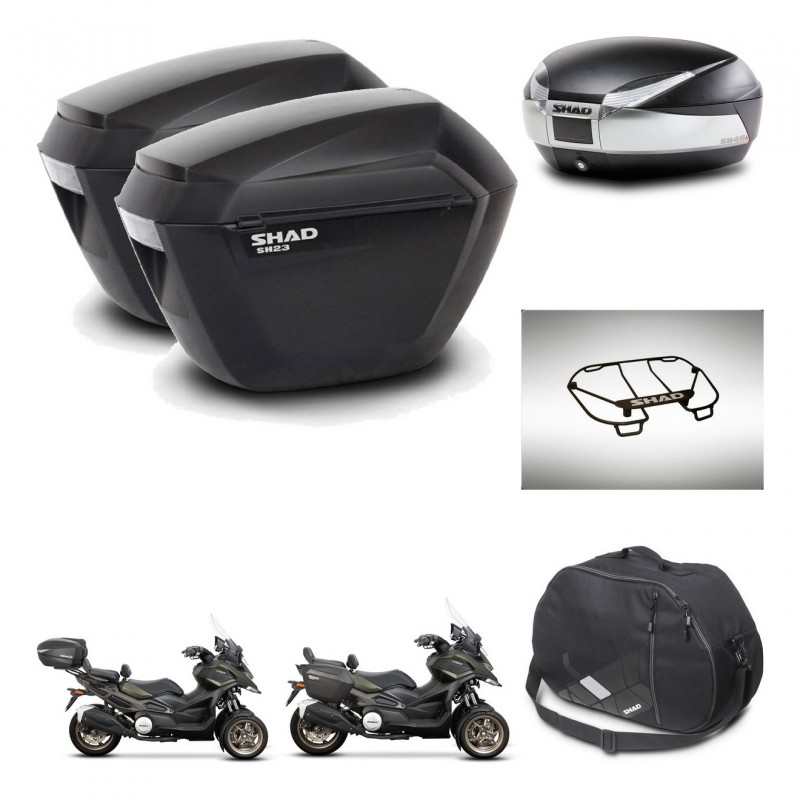 SHAD Baul SH48 + soporte montaje maletas sh23 accesorios TITANIUM PREMIUM KIT-481463