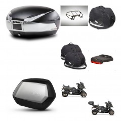 SHAD SH35 PREMIUM suitcases + mounting bracket SH48 trunk accessories TITANIUM KIT-481471