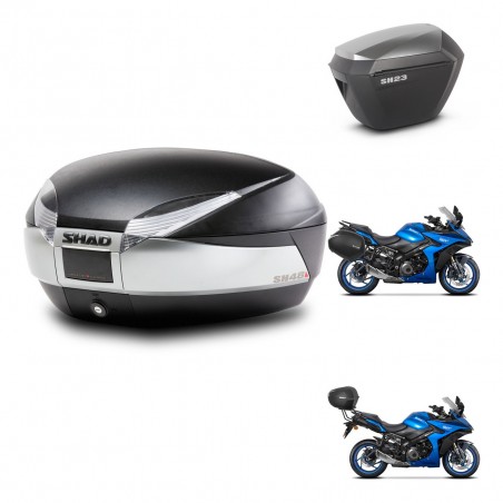 SHAD Maletas sh23 alu + soporte montaje baul SH48 TITANIUM PREMIUM KIT-481478