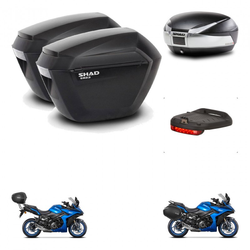 SHAD SH48 trunk + mounting bracket sh23 suitcases accessories TITANIUM PREMIUM KIT-481481