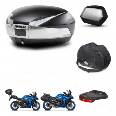 SHAD SH35 PREMIUM suitcases + mounting bracket SH48 trunk accessories TITANIUM KIT-481494