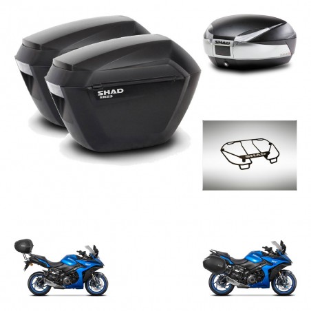 SHAD SH48 trunk + mounting bracket sh23 suitcases accessories TITANIUM PREMIUM KIT-481499